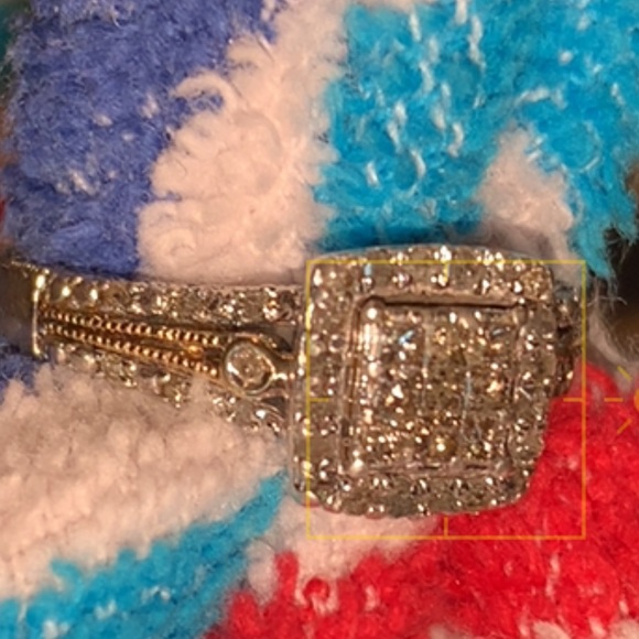 (OFFERS) ZALES DIAMOND RING STERLING SILVER GOLD - Picture 3 of 9